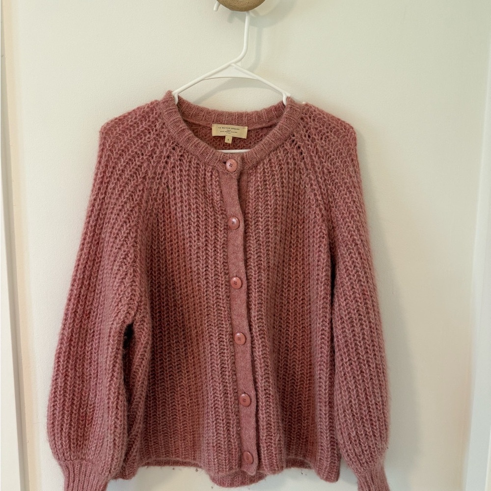 Sezane Emile Cardigan mottled pink